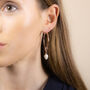 18k Gold Plated Mother Of Pearl Large Hoops, thumbnail 2 of 5