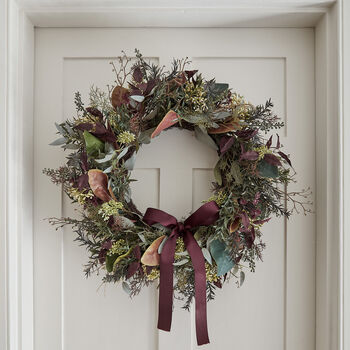 60cm Pre Lit Autumn And Christmas Wreath, 2 of 4