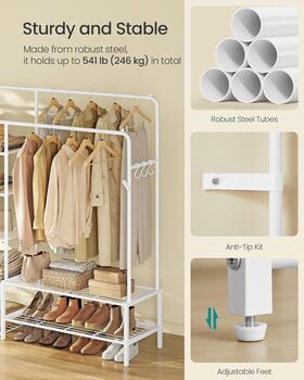 Open Wardrobe Clothes Rack With Shelves, 4 of 5