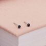 3mm Sterling Silver Black Pearl Stud Earrings, thumbnail 1 of 3