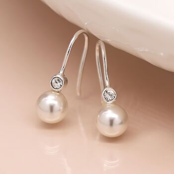 Sterling Silver Pearl Drop Earrings, 2 of 11