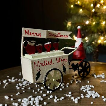 Santa With Mulled Wine Cart Christmas Decoration, 2 of 2