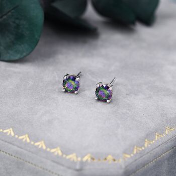 Mystic Black Cz Stud Earrings, 4 of 10