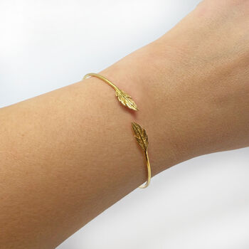 Feather Lightweight Bangle In Silver And Gold Plated Or Sterling Silver, 6 of 7