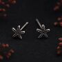 Oxidised Sterling Silver Mini Starfish Stud Earrings, thumbnail 2 of 6