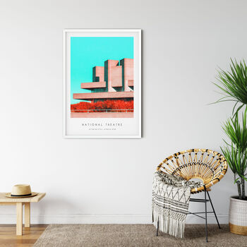 National Theatre Brutalist London Architecture Print, 3 of 5