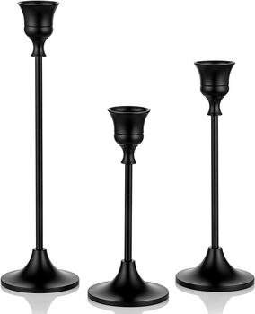 Three Pieces Metal Candlestick Taper Holder, 7 of 9