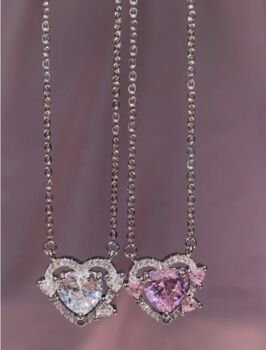 Silver Iconic Crystal Heart Necklace, 2 of 3