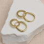 18ct Gold Or Sterling Silver Organic Charm Huggie Hoop Earrings, thumbnail 2 of 6