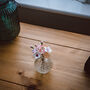 Pink Valentine's Glass Flowers With Cut Glass Vase, thumbnail 2 of 11