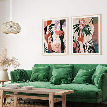 Tropical Leaf Abstract Prints Set Of Three, 3 of 9