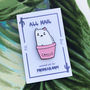 Pink And White Cute Cat Pun Enamel Pin, thumbnail 3 of 4