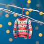 Traditional Christmas Jumper Hanging Decoration, thumbnail 1 of 2