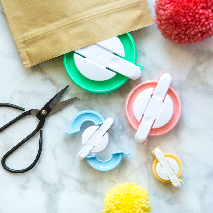 pom pom maker set of four by berylune | notonthehighstreet.com