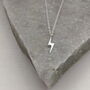 Sterling Silver Shiny Bolt Necklace, thumbnail 3 of 8