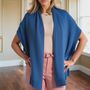 Blue 100% Cashmere Travel Wrap Gift Boxed, thumbnail 1 of 6