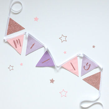 Personalised Lilac And Pink Bunting, 3 of 7