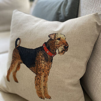 Airedale Terrier Feature Cushion, 2 of 6