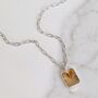The Rectangle Citrine Necklace, Silver, thumbnail 1 of 10