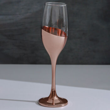 G Decor Set Of Four Sephora Copper Champagne Flutes, 2 of 4