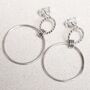 Sterling Silver Double Wreath Drop Earrings, thumbnail 5 of 7