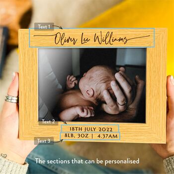Personalised New Born Baby Gift Picture Frame, 5 of 12