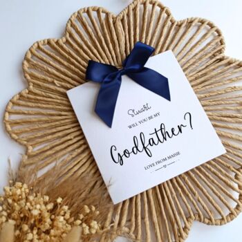 Godfather Proposal Card, Handmade Bow Proposal Card, Godmother, Godfather Card, 3 of 5