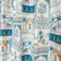 Cotton Blue And Beige Blackout Eyelet Curtains, thumbnail 4 of 10