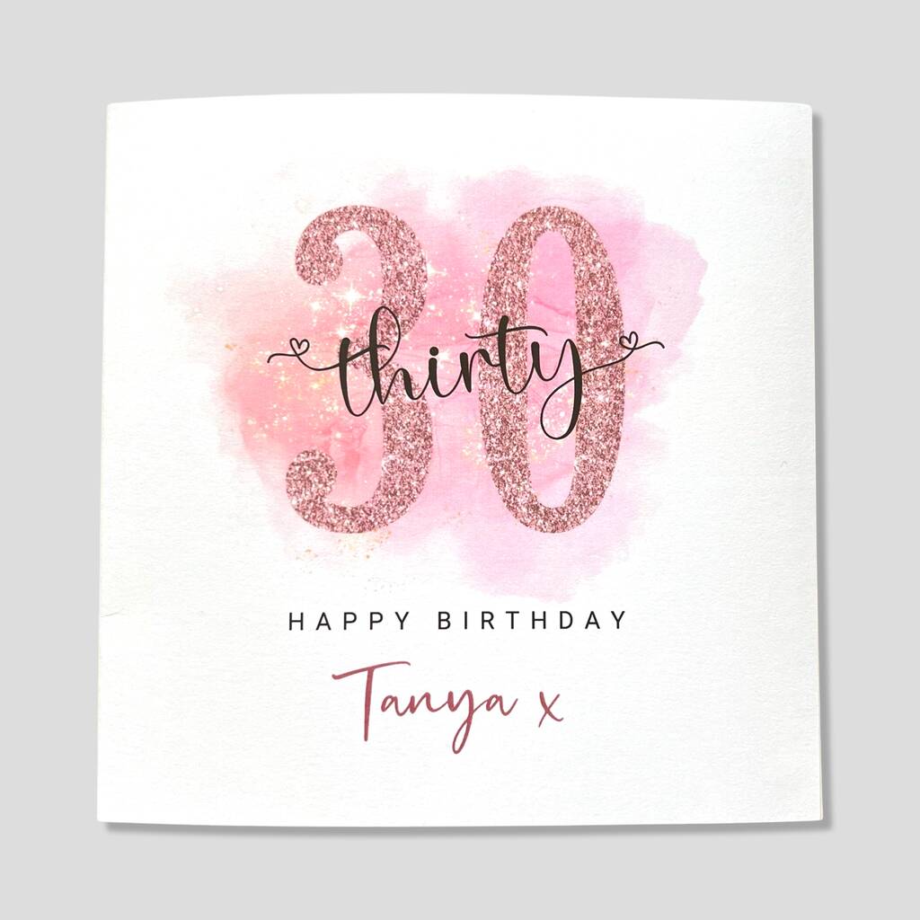 Personalised 30th Birthday Card For Her By The Dogs Collars UK