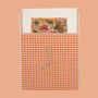 Reusable Organic Gingham Eco Envelope Square | Tangerine, thumbnail 3 of 5
