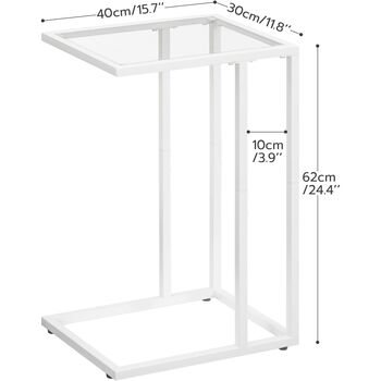 C Shaped Side Table Sofa Table Laptop Coffee Table, 8 of 9