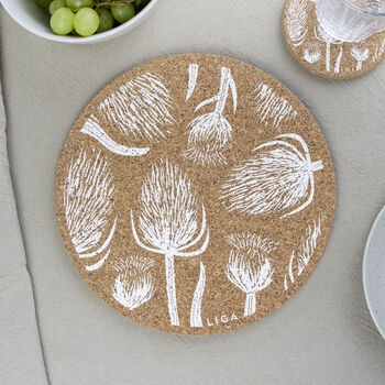 Cork Placemats And Coasters | Thistles And Teasels, 4 of 5