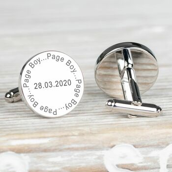 Personalised Wedding Cufflinks For The Page Boy, 2 of 2