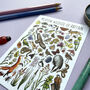 Meadows Wildlife Of Britain Watercolour Postcard, thumbnail 7 of 12