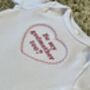 Embroidered Be My Godparent White Cotton Baby Grow, thumbnail 7 of 8