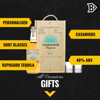 Personalised Casamigos Reposado Tequila Gift Set With Shot Glasses, 2 of 4