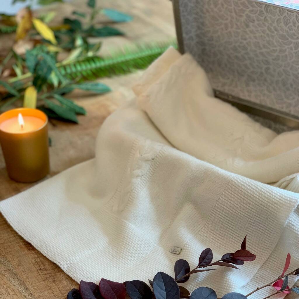 Large Cashmere Blend Baby Blanket By AliOli Kids