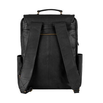 15 Inch Laptop Backpack In Black Leather, 5 of 11