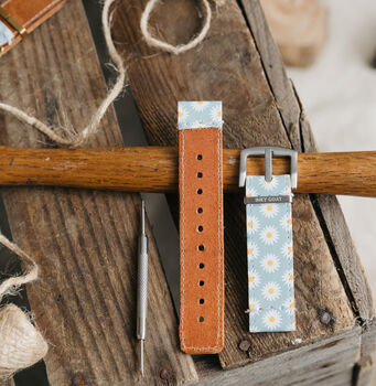 'Daisy' Leather Smartwatch Strap; Handmade Watch Band, 7 of 9