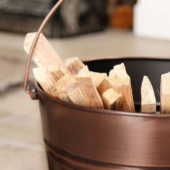 Handmade Copper Fireplace Kindling Bucket, 5 of 5