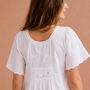 White Cotton Short Sleeve Nightdress 18th Century Vintage Embroidered Jane Austen Bridgerton Style, thumbnail 8 of 12