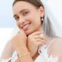 Pearl Station Bracelet In Sterling Silver And Gold Vermeil, thumbnail 8 of 10