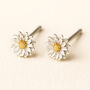 Sterling Silver September Aster Birth Flower Stud Earrings, thumbnail 1 of 3