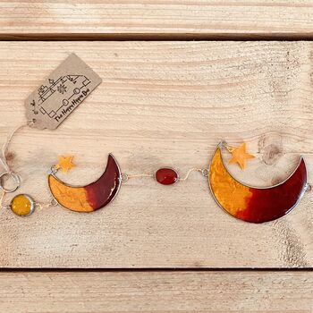 Sun, Moon And Star Hanging Sun Catcher Sunset Orange, 2 of 10