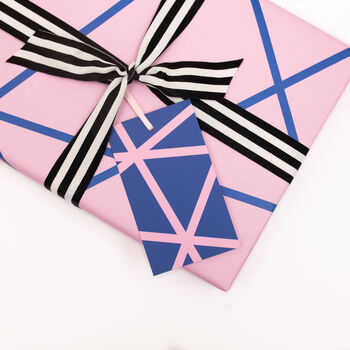 Luxury Pink And Blue Geometric Wrapping Paper, 7 of 7