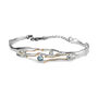 Silver Bangle With Blue Topaz, Pearl And White Cubic Zirconia, thumbnail 1 of 7