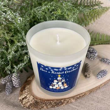 Personalised Purrfect Christmas Candle Cat Lover Gift, 2 of 10