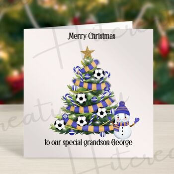 Football Christmas Card Personalised With Team Colours, 3 of 5
