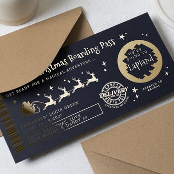 Personalised Lapland Boarding Pass Christmas Voucher, 3 of 8