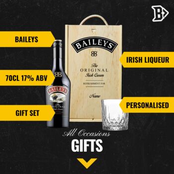 Personalised Baileys Original Irish Cream Liqueur Gift Set With Glasses, 2 of 5